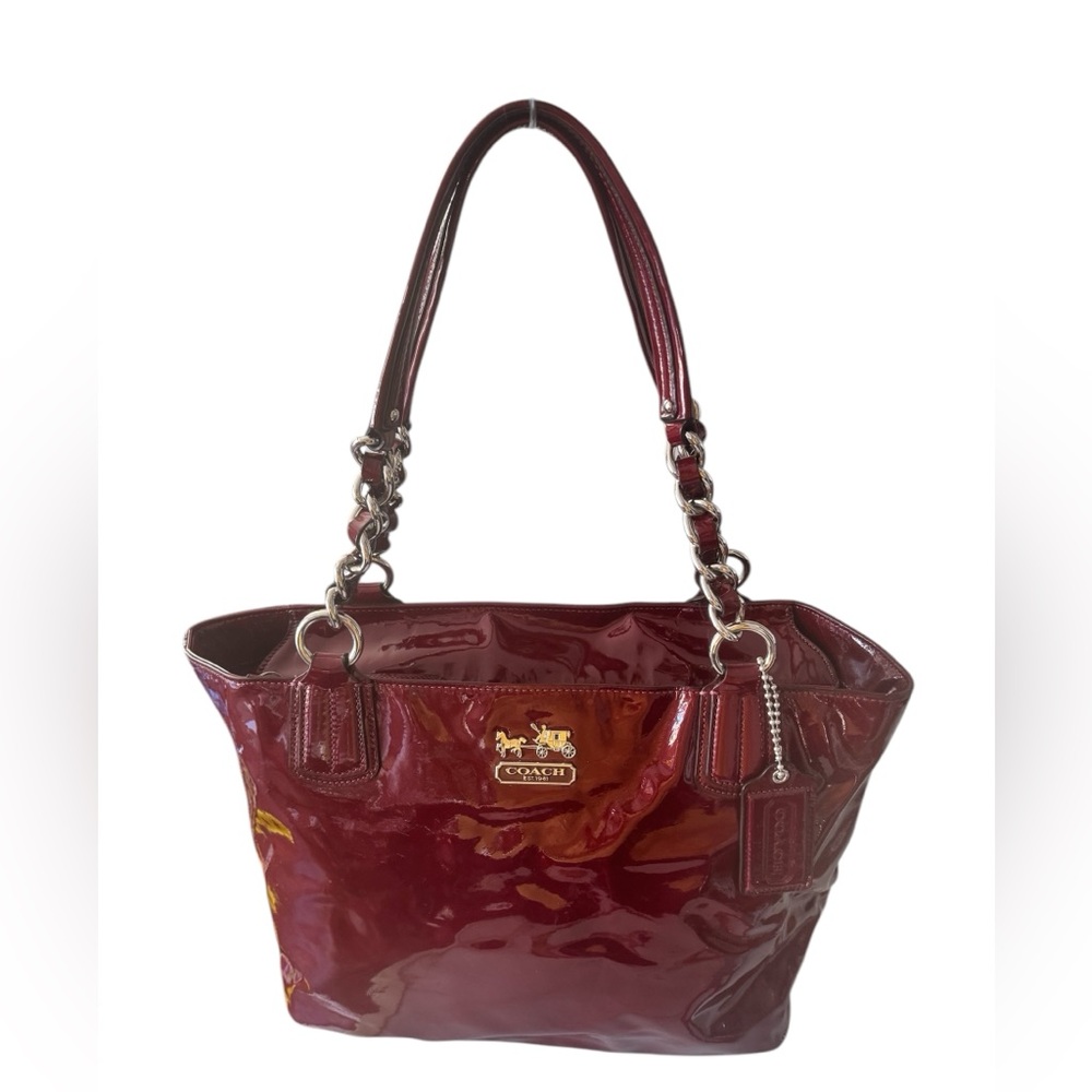 COACH Chelsea | Dark Red Patent Leather with Silver Accents - Picture 7 of 13